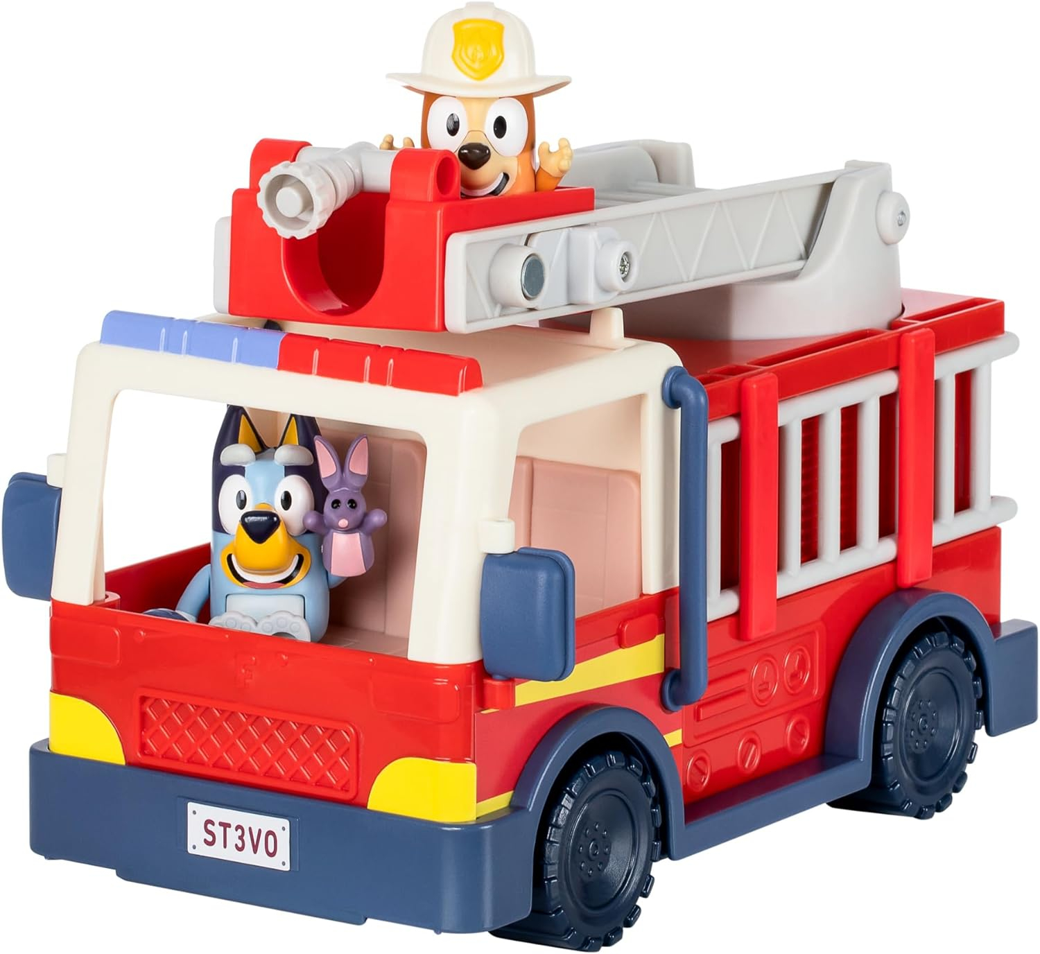 (6-tlg. Set) Bluey Feuerwehr Auto Kinder Spielzeug Firetruck Fahrzeug inkl. Sticker (17610)