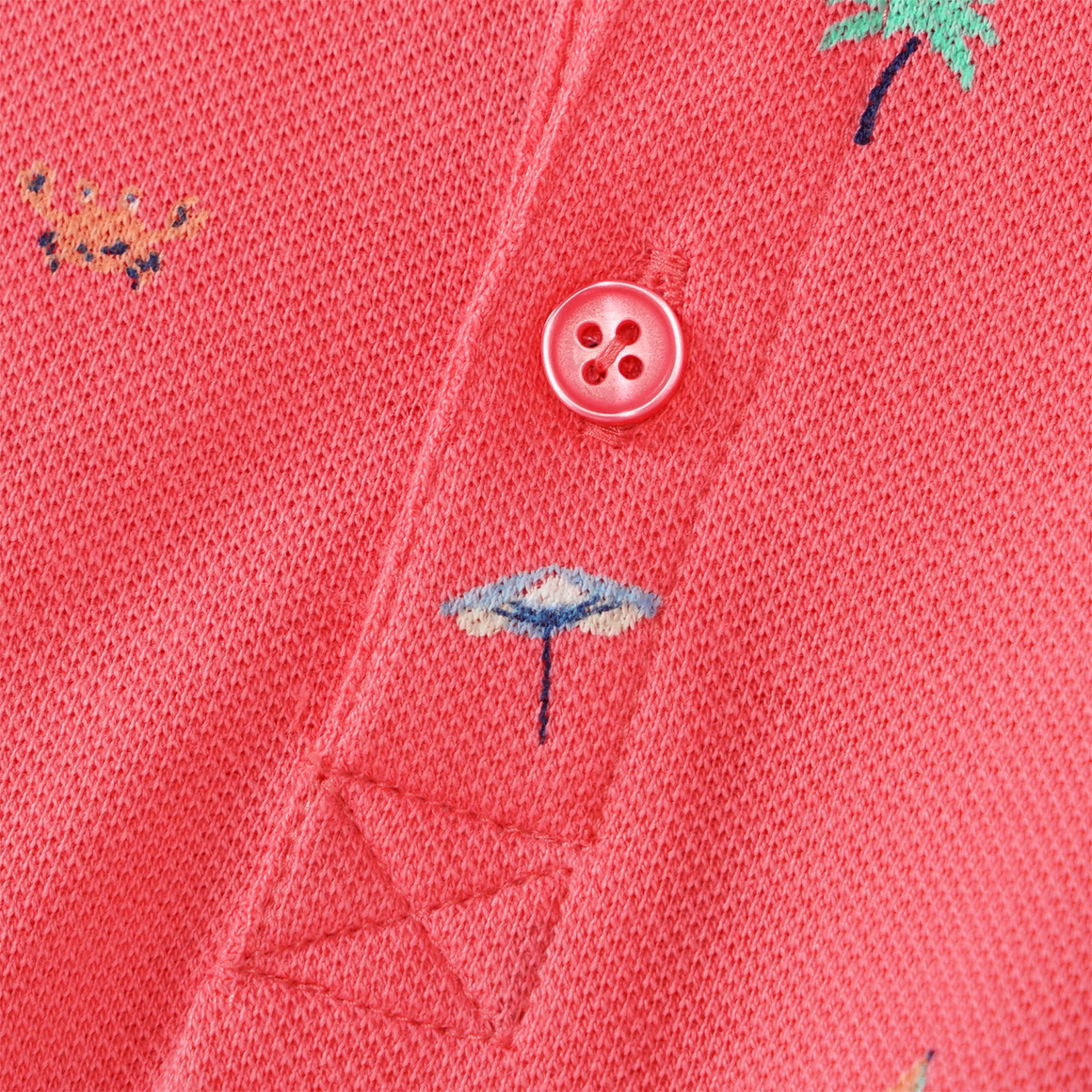 Topomini Baby Poloshirt mit Allover-Print koralle
