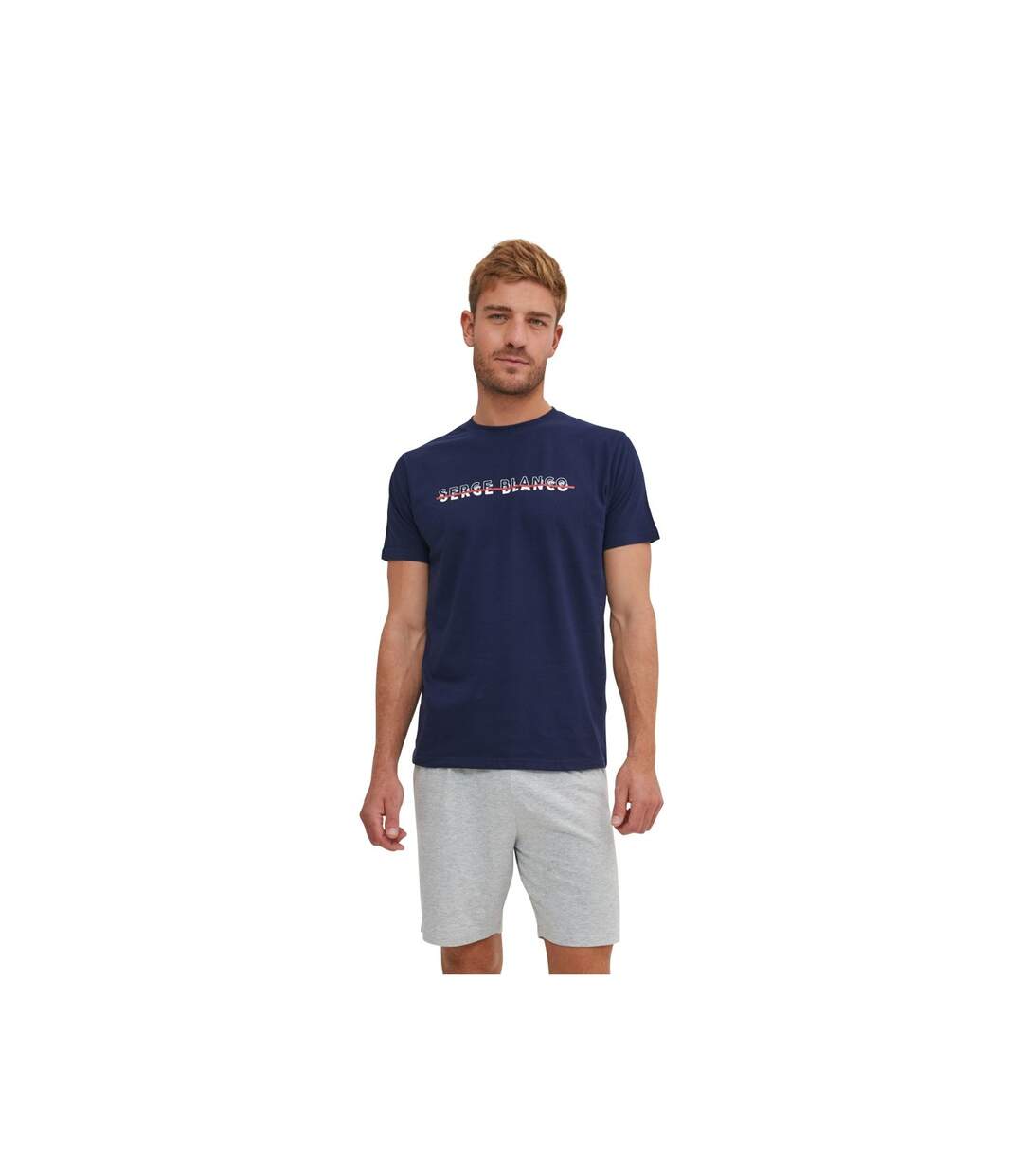 Ensemble Pyjama court Tshirt col rond homme en coton