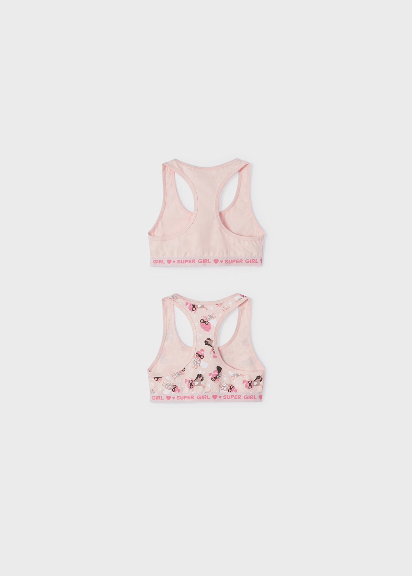 Conjunto de 2 sutiãs de algodão estilo top para meninas