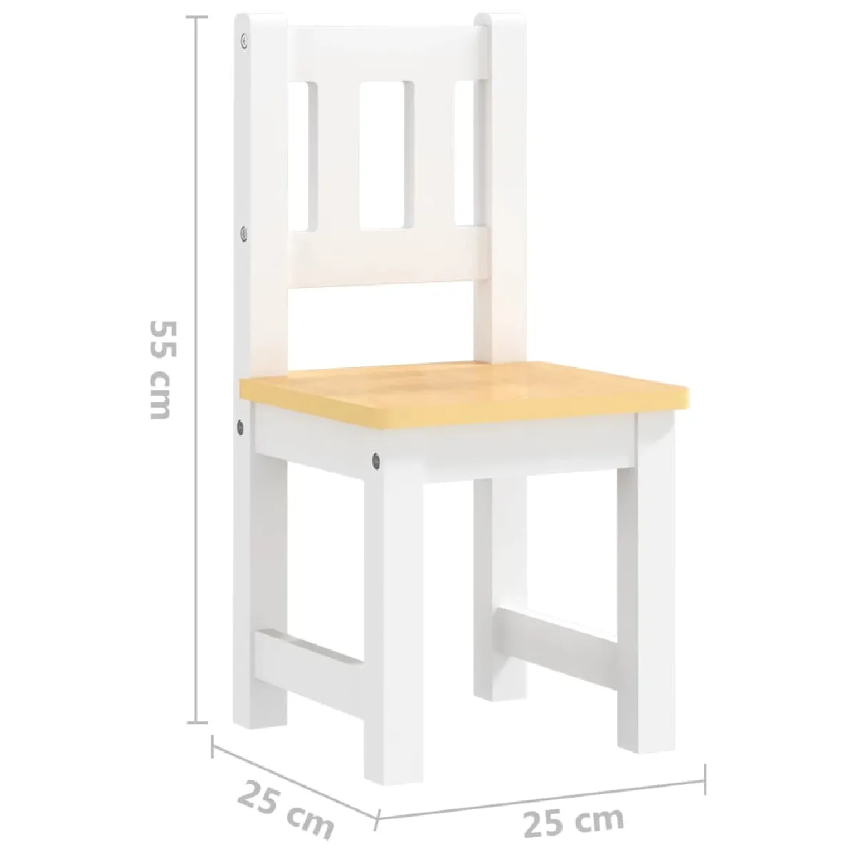 Vidaxl Ensemble table/chaises enfants 3 pcs - Blanc/Beige