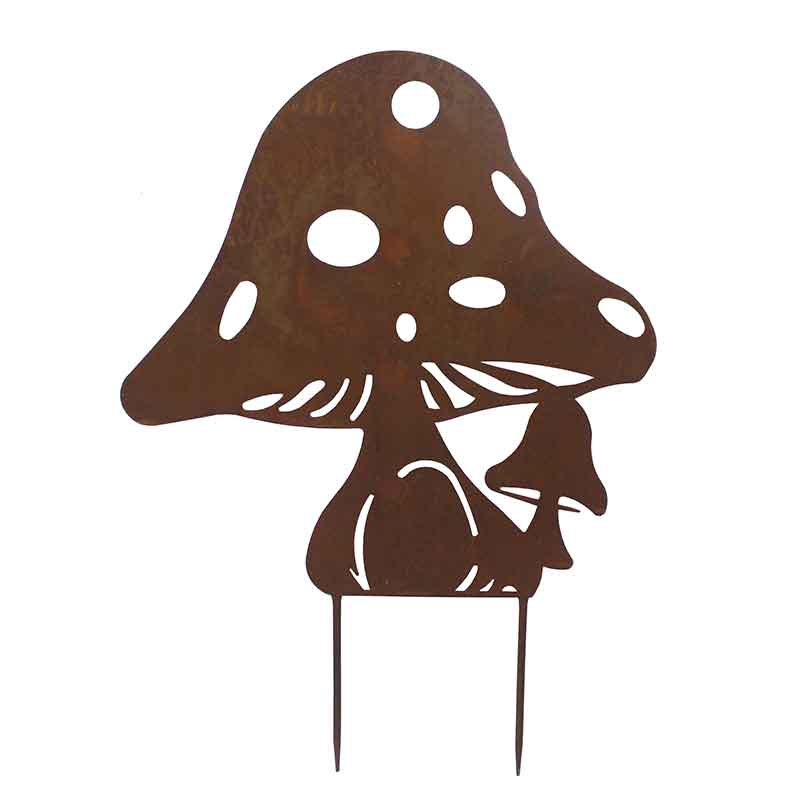 Silhouette déco jardin grand champignon 59x1x71cm