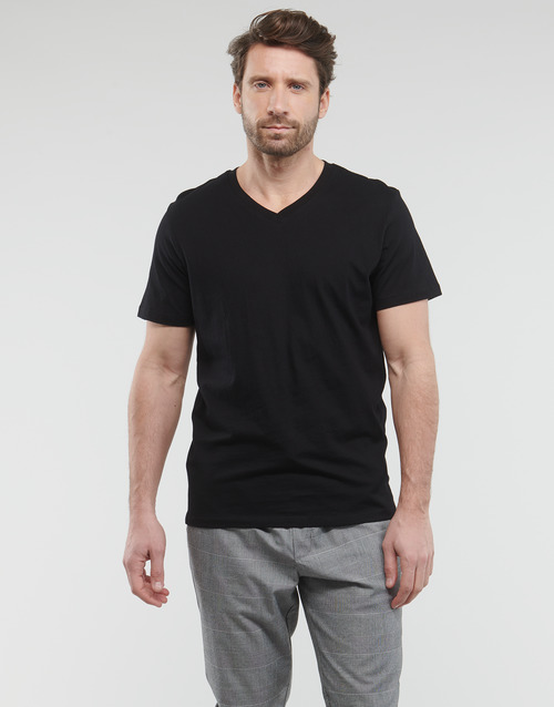 Jack & Jones - JJEORGANIC BASIC TEE SS V-NECK - Noir