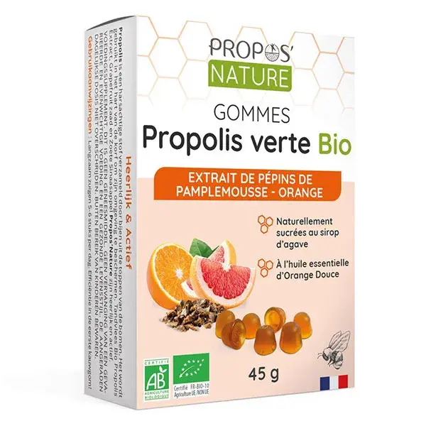 Propos' Nature Apitherapy Goma de Própolis Orgânica com Semente de Toranja e Laranja 45g