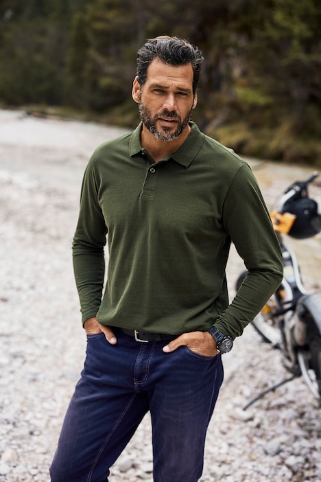 JP 1880 Poloshirt, Basic, Langarm, Piqué, bis 8 XL