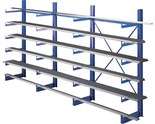 Draagarmstelling K 1000, enkelzijdig, basiseenheid 200x125 cm, draagvermogen 2400 kg