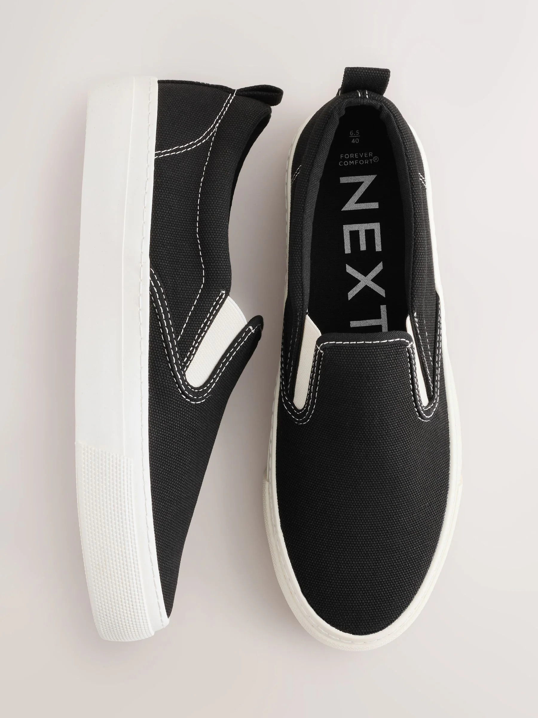 Zwart - Slip On Canvas Skater Trainers