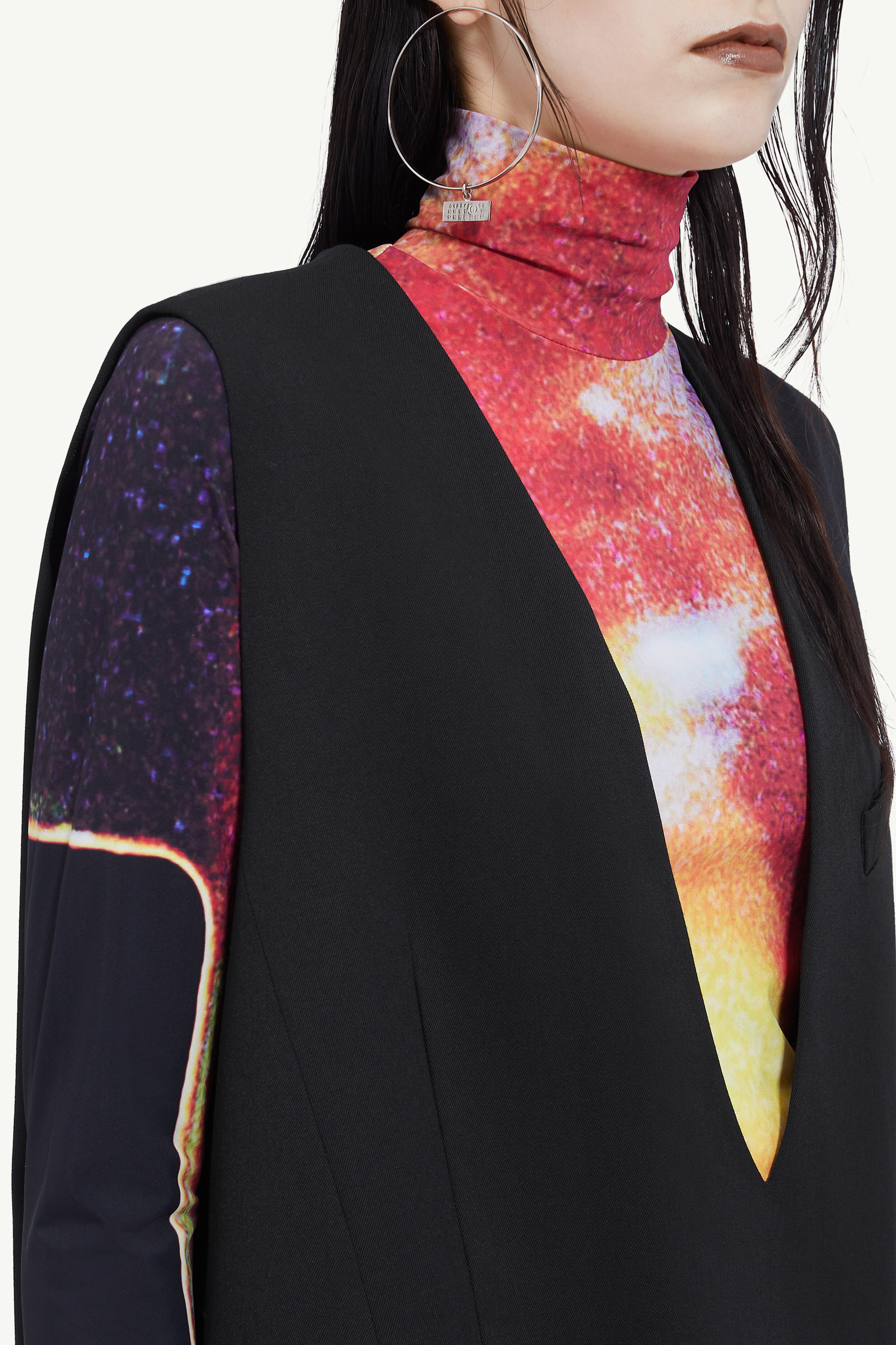Robe sans manches avec col V pour femme