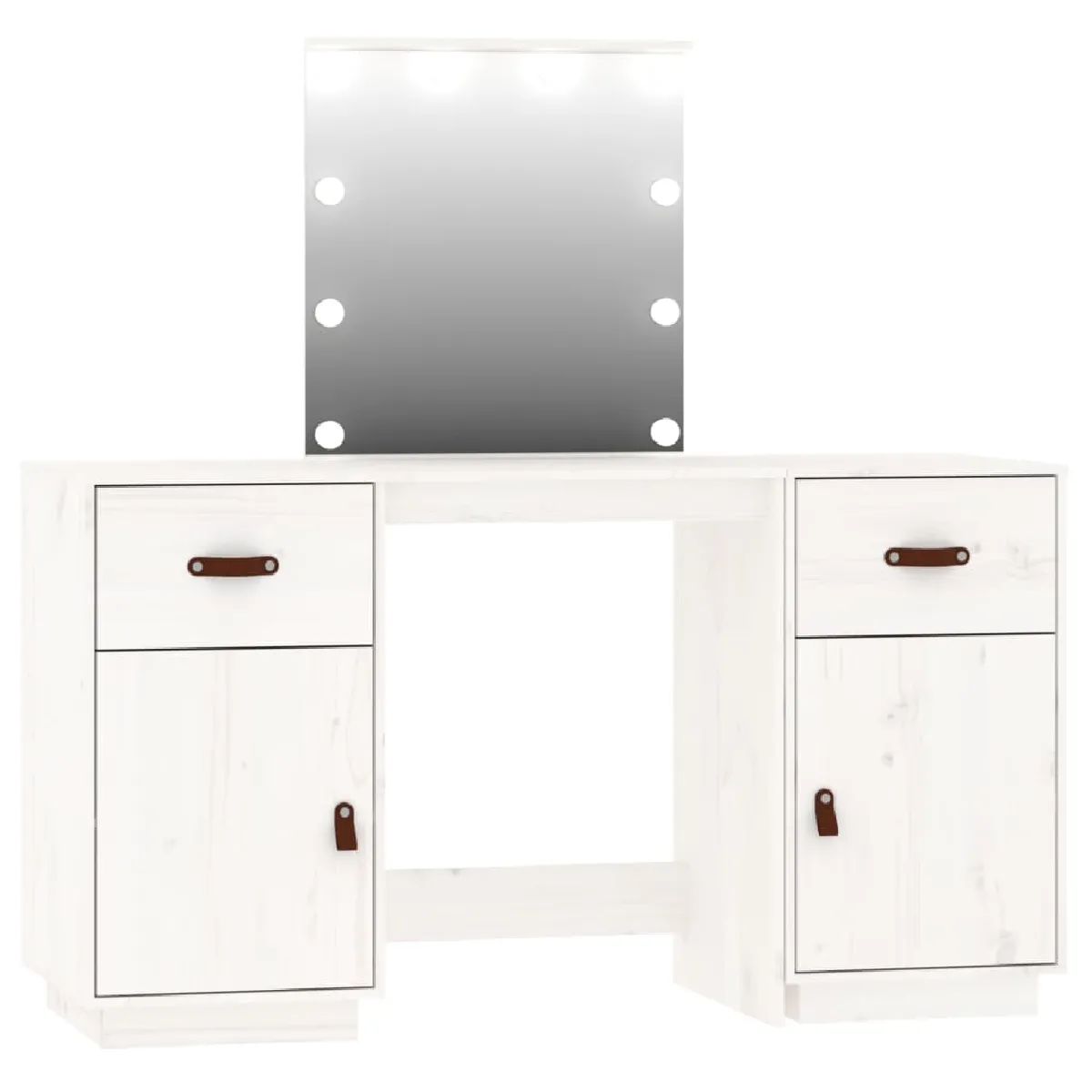vidaXL Coiffeuse avec LED - Blanc