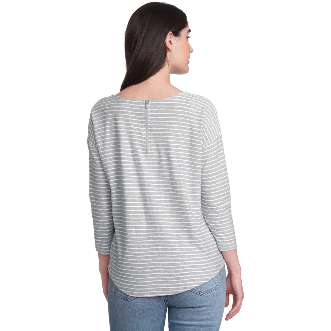 Gina Damen Shirt mit 3/4-Arm hellgrau