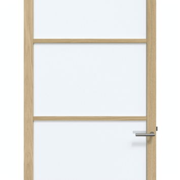 Arne & Bodil binnendeur ABE100 satijnglas - licht eiken houtlook afwerking