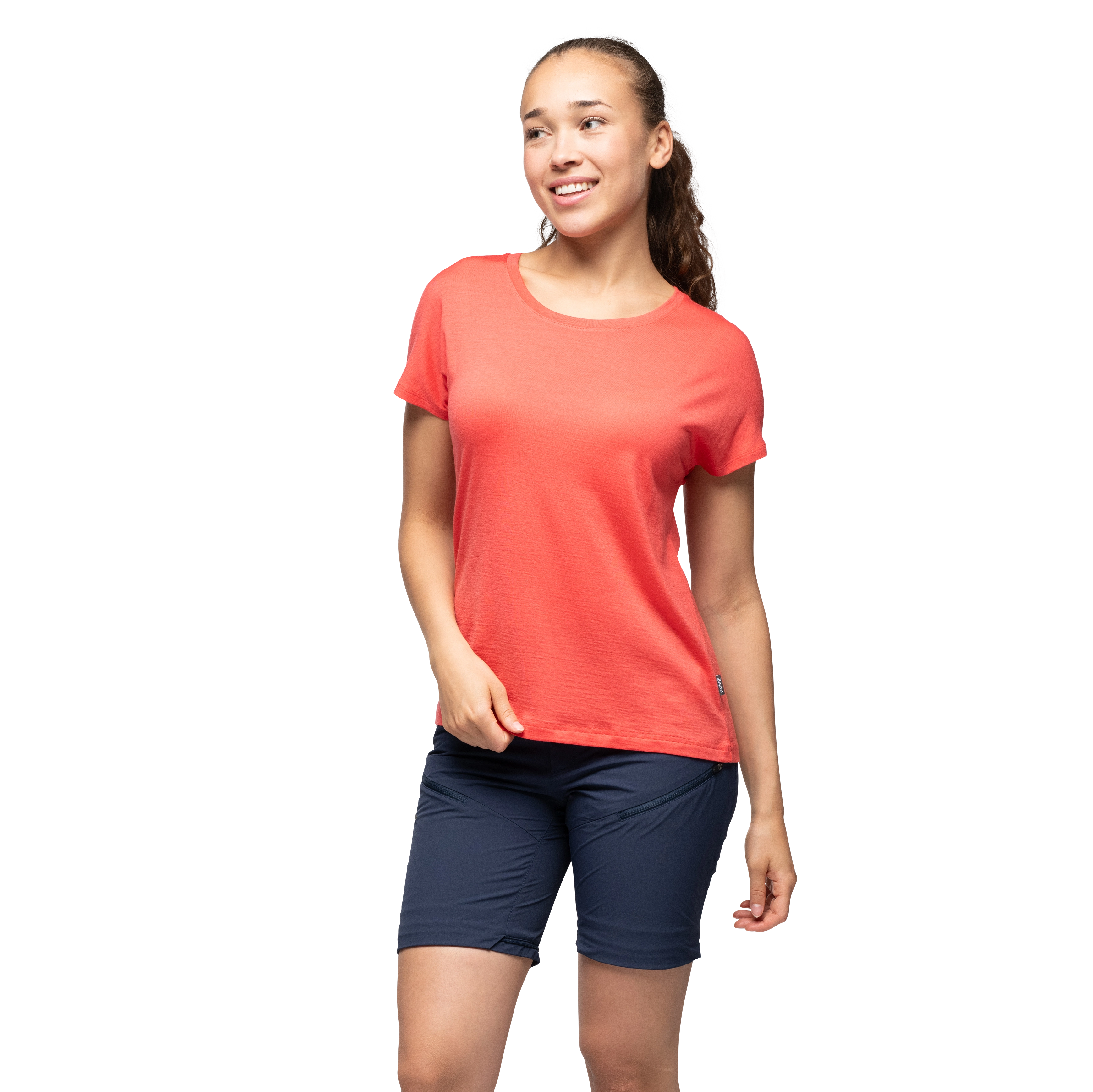Whenever Merino Tee Women Peachy Red