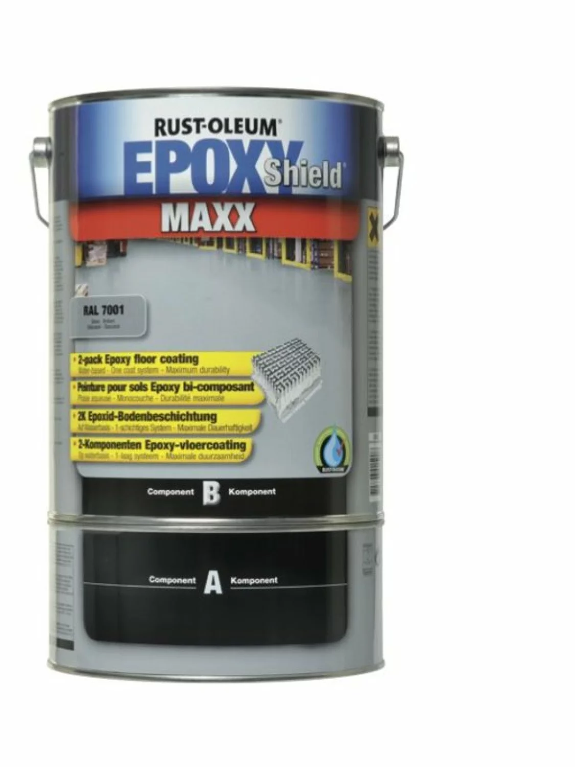 Rust-Oleum EpoxyShield MAXX Vloercoating - zilvergrijs - 5L