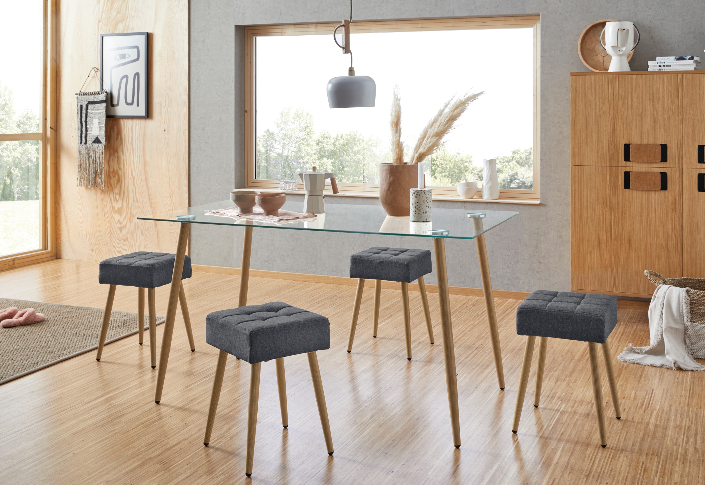 INOSIGN Hocker »Louise« 1 Stk. tlg. quadratische Sitzfläche in 32 cm