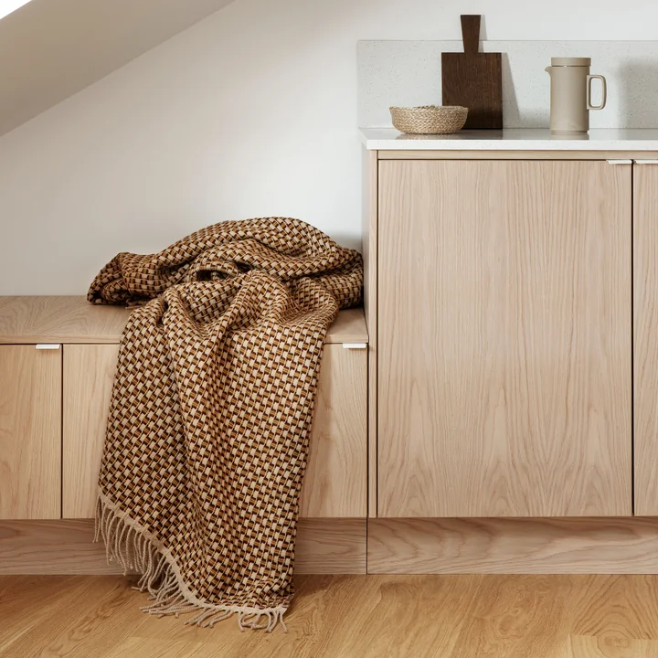 Røros Tweed - Isak Wolldecke, 150 x 210 cm, grün / beige