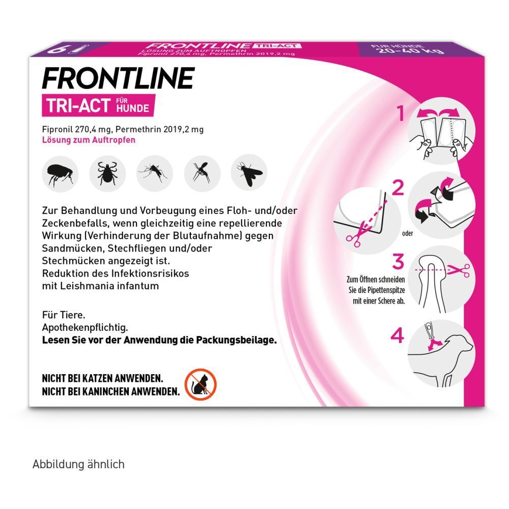FRONTLINE TRI-ACT® gegen Zecken, Flöhe und fliegende Insekten beim Hund (20-40kg)