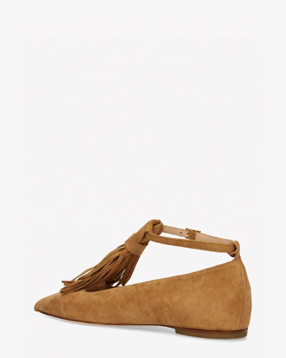 AGL Fergy Big Tassel Cognac Damesballerina's