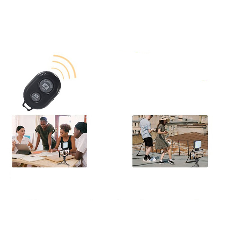 (27cm) 3in1 Bluetooth Teleskop Halterung mit Tripod Stativ Selfie Stick und LED Beleuchtung / 3.5mm Klinke Mikrofon   Fernauslöser- Schwarz