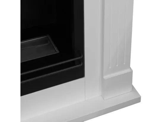 Cheminée bioéthanol d'angle au sol bio-cheminée FORD Blanc 110x63xH.102 cm
