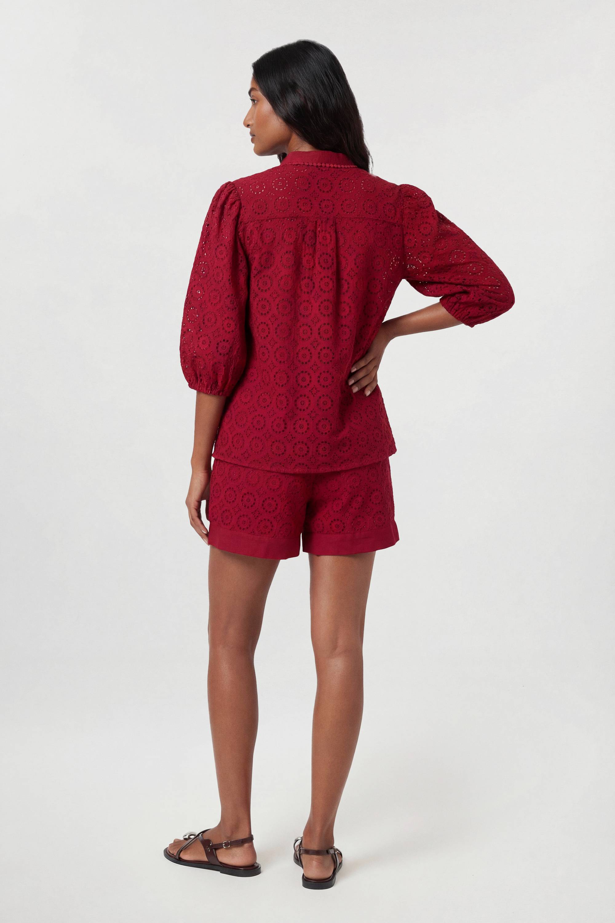 KarenMillen Short Tissé En Coton Broderie Anglaise