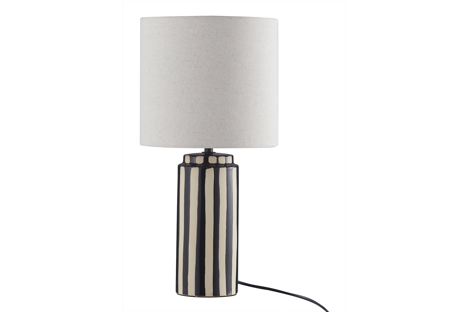 Alma bordlampe Sort og hvit med hvit skjerm E27