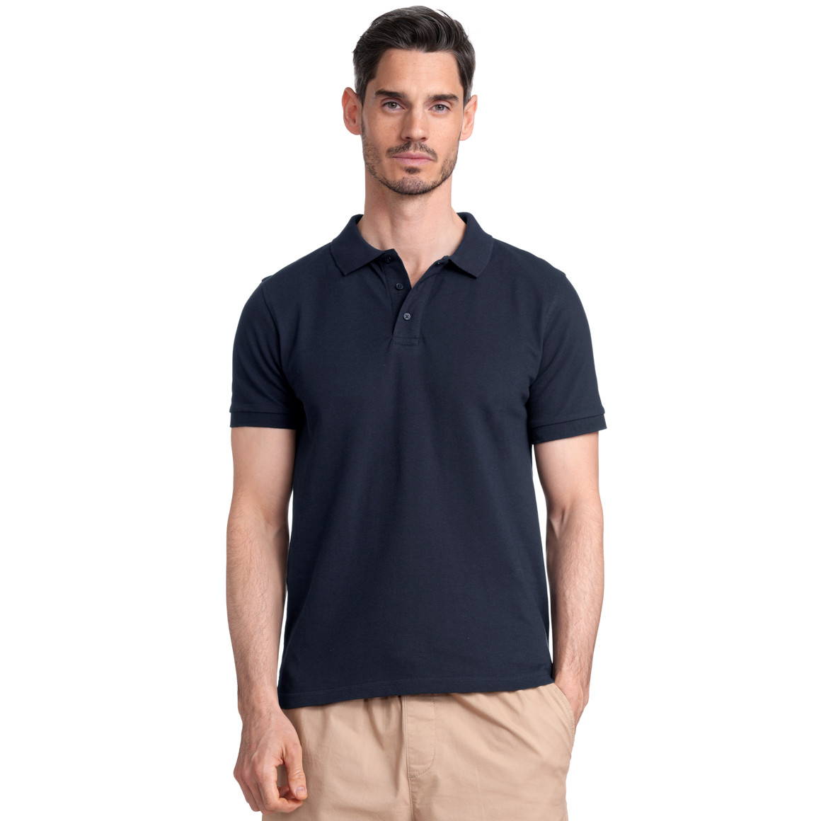 VanVaan Herren Poloshirt in Piqué-Qualität dunkelblau