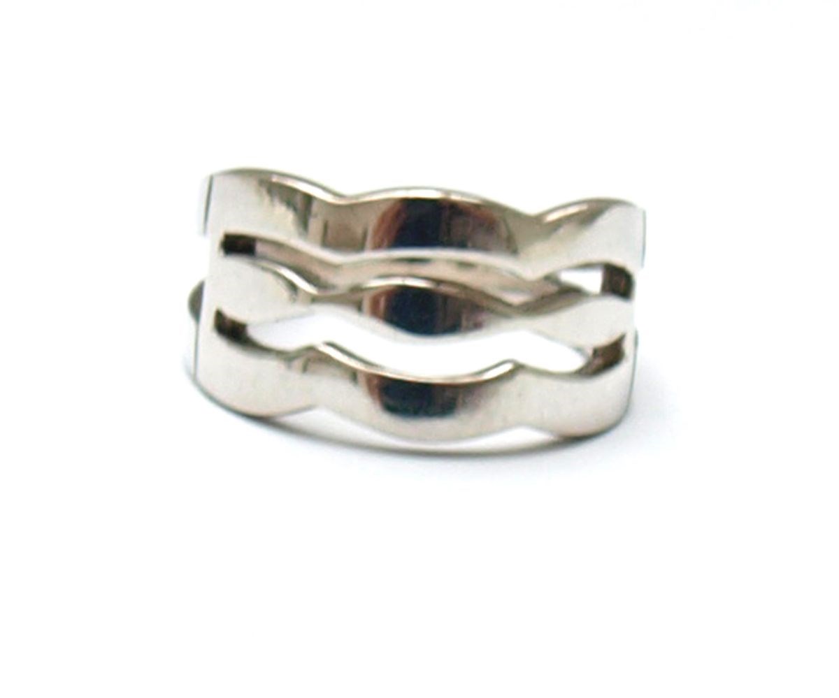 Bague argent bords ondulés