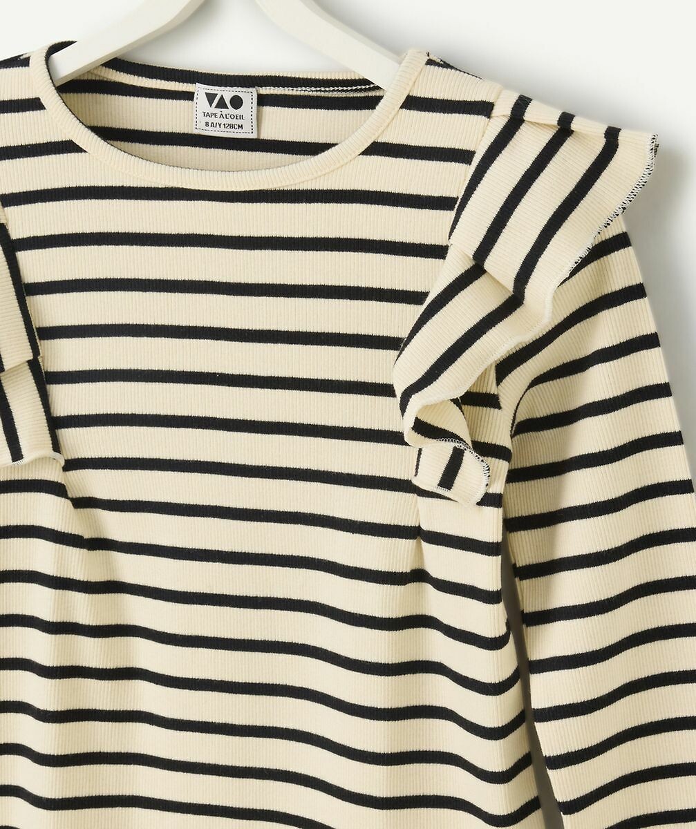 TAPE A L'OEIL<br>Camiseta listrada de manga comprida 3-12 anos