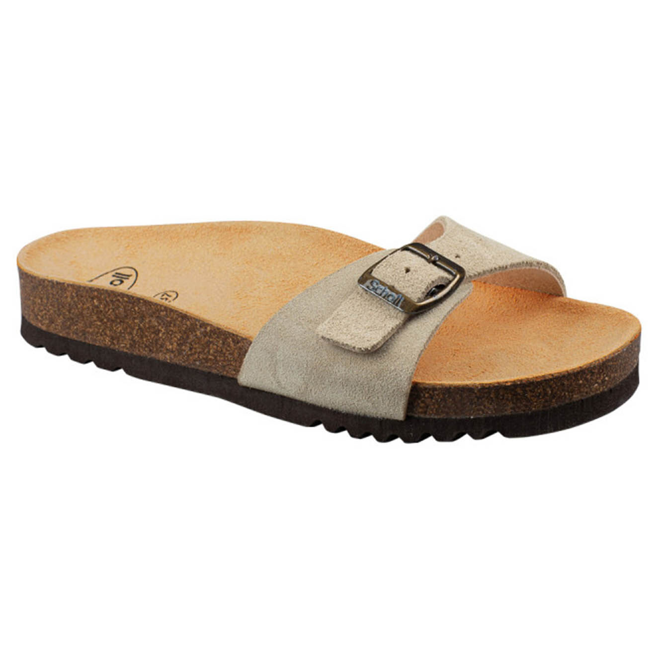 Scholl Mules en Velours de Cuir Estelle beiges