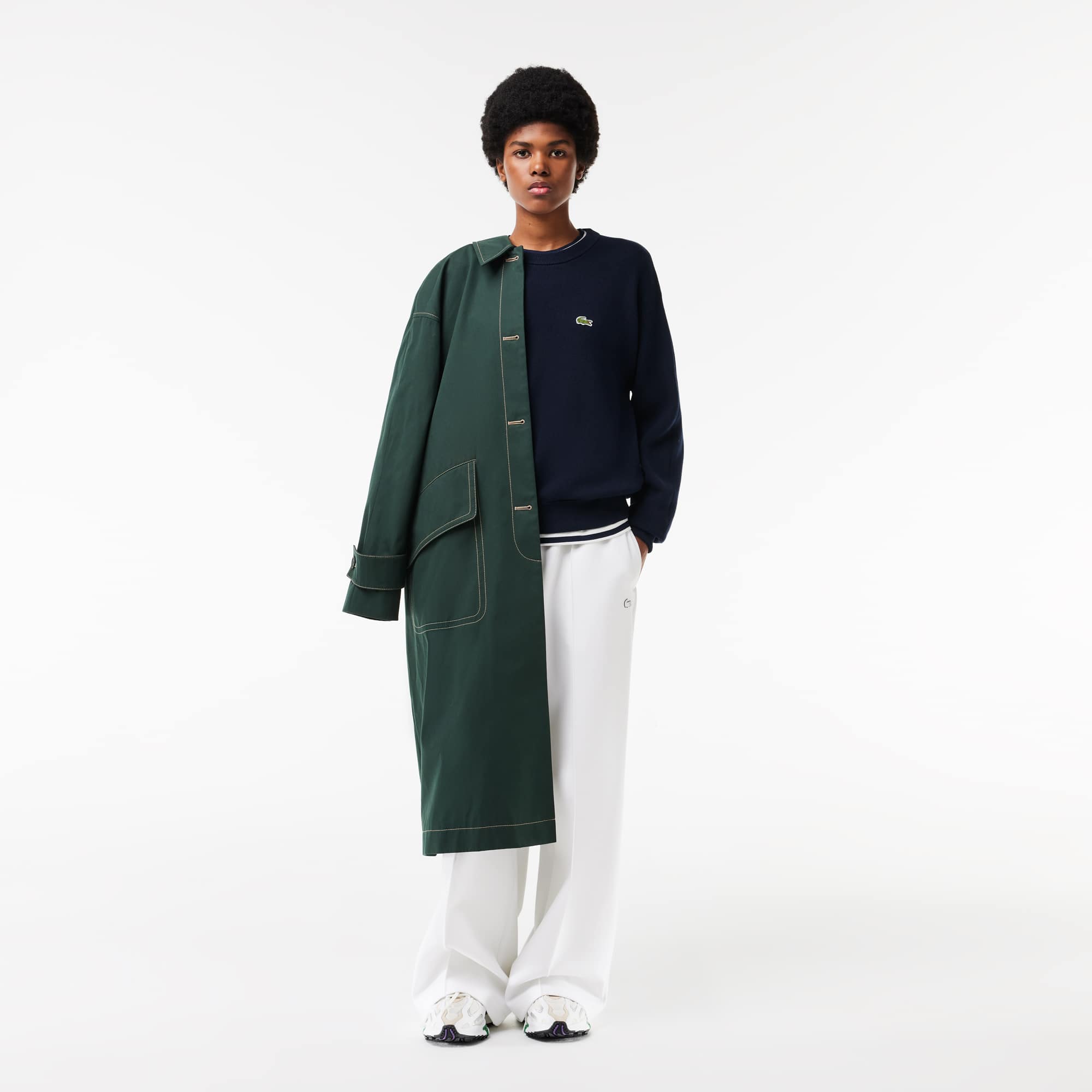 Pull col rond femme Lacoste en coton biologique Pullovers - Bleu - Lacoste - Femme