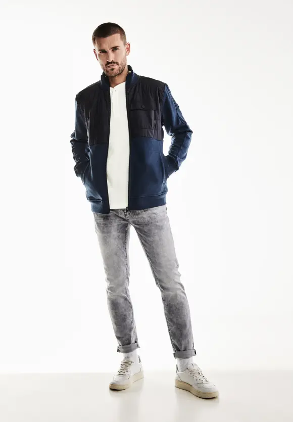 Struktur Henleyshirt - broken white