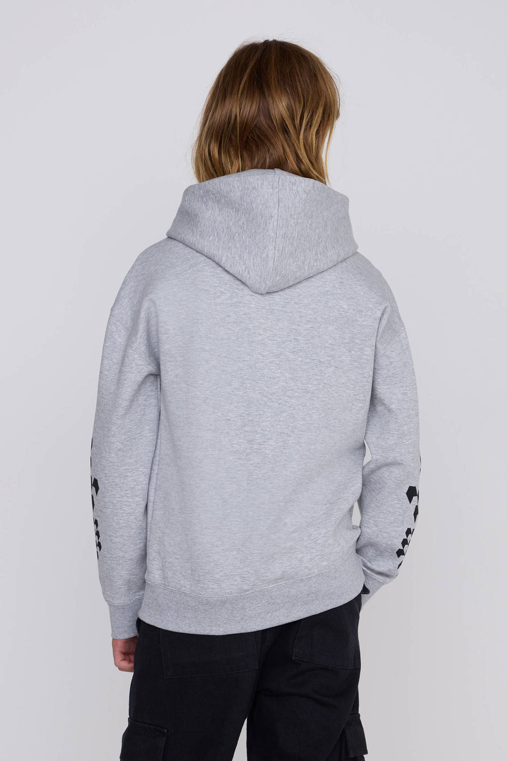 Coolcat hoodie Nils met printopdruk grijs melange