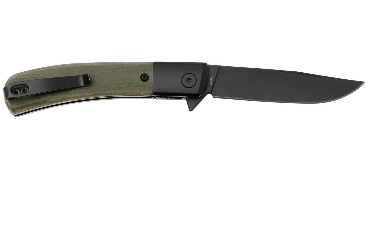 Böker Plus Modern Gentleman 01BO931 Black Nitro-V, Green Micarta, zakmes