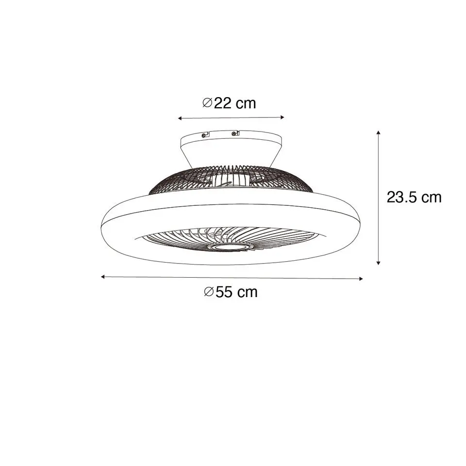 Qazqa plafondventilatoren clima crème geïntegreerde led