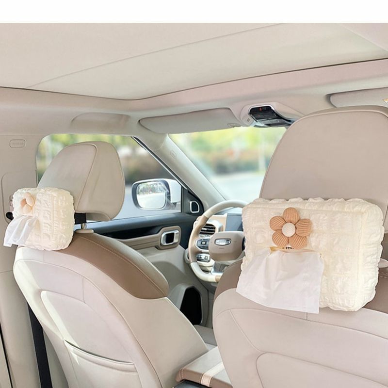 Karnemelk - Bloemen hangende auto tissueboxhoes