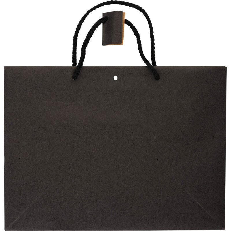 Sacs kraft noir intense poignées cordelières 29 x 39 x 18 cm - 10 sacs