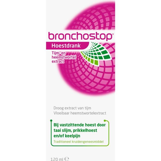 Bronchostop Hoestdrank bij Vastzittende Hoest en Keelpijn 120 ML