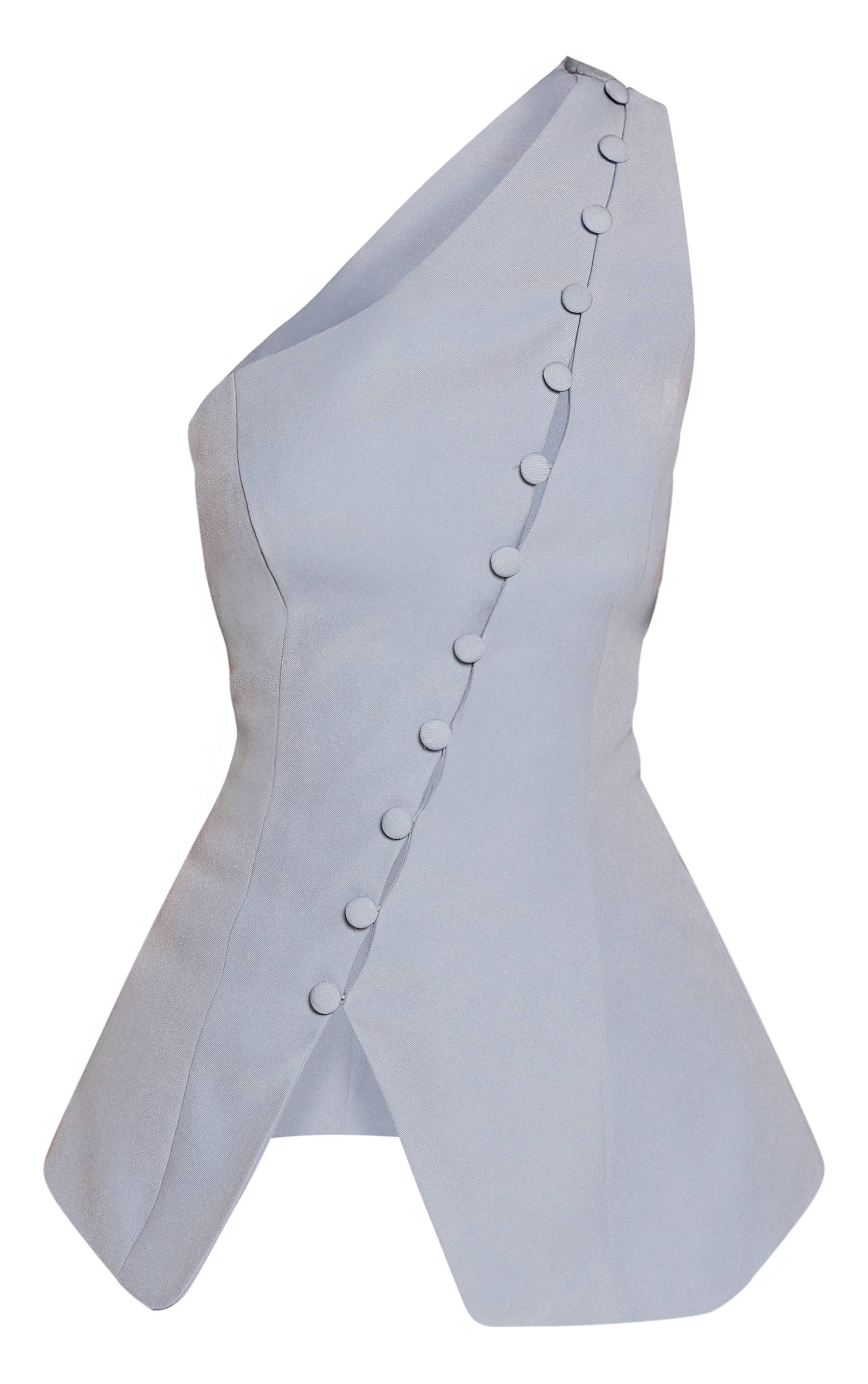 Bleu Layette Gilet Sans Manches Ajusté Tissé Petite Taille Avec Encolure Boutonnée