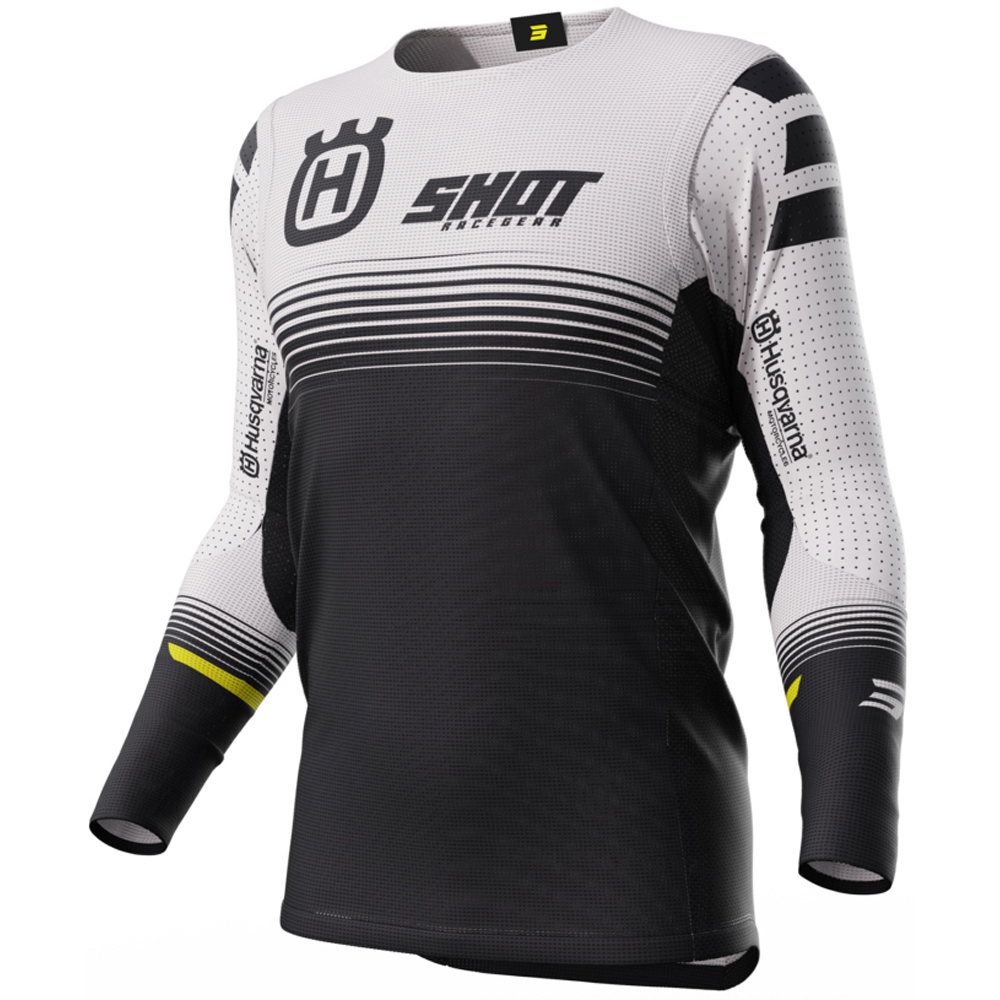 Shot - Maillot Aerolite Husqvarna 2023 - Edition Limitée Noir / Blanc