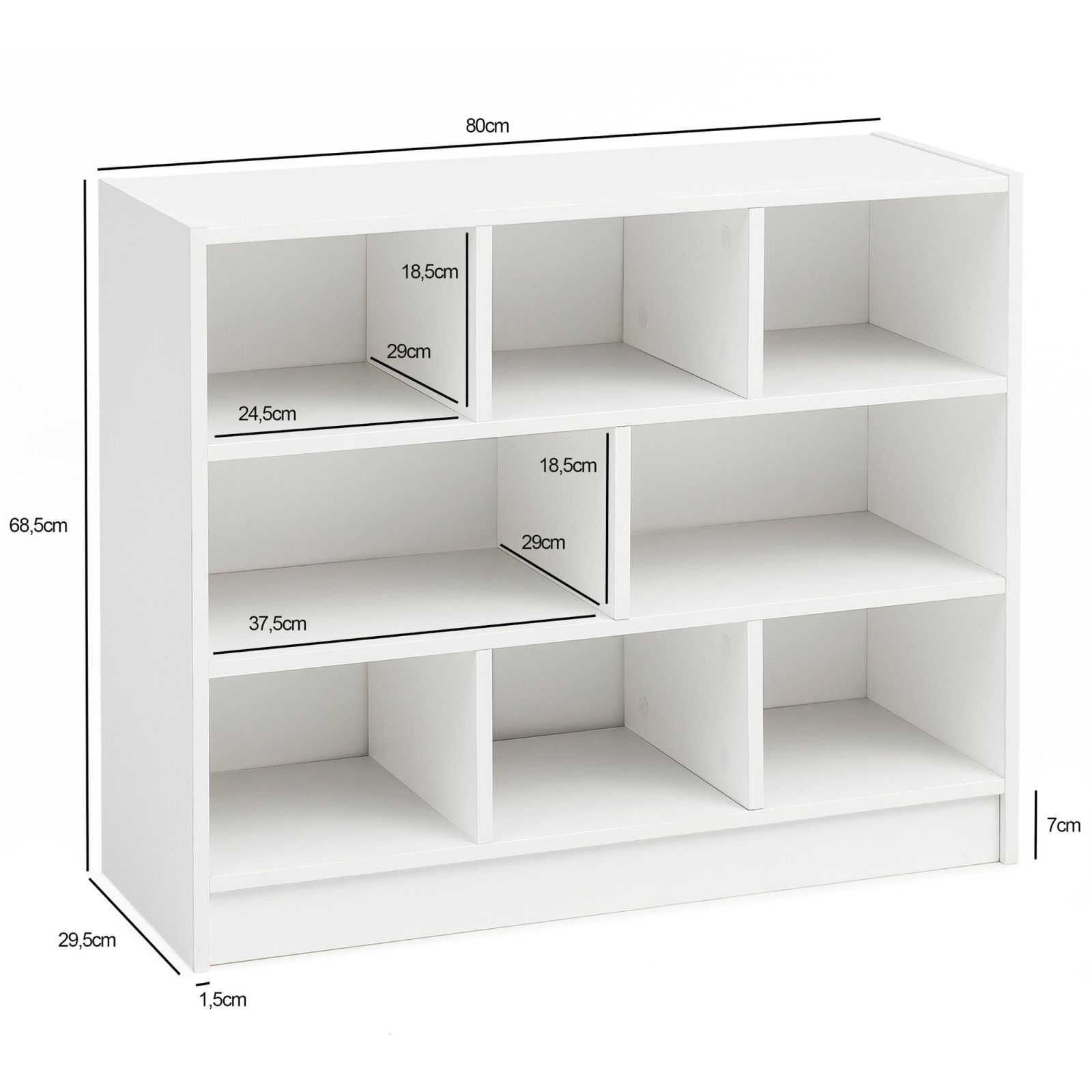 Bücherregal - weiß - 80 cm breit