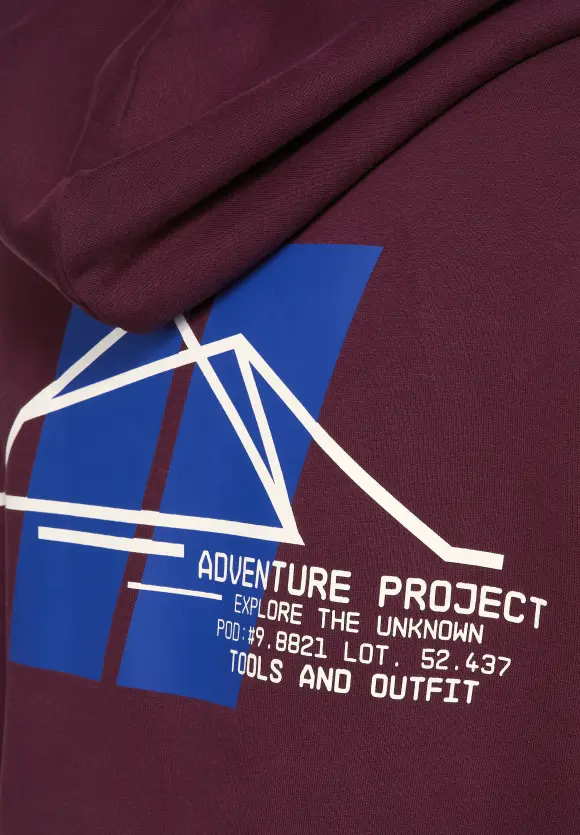 Sweatshirt mit Kapuze - burgundy red