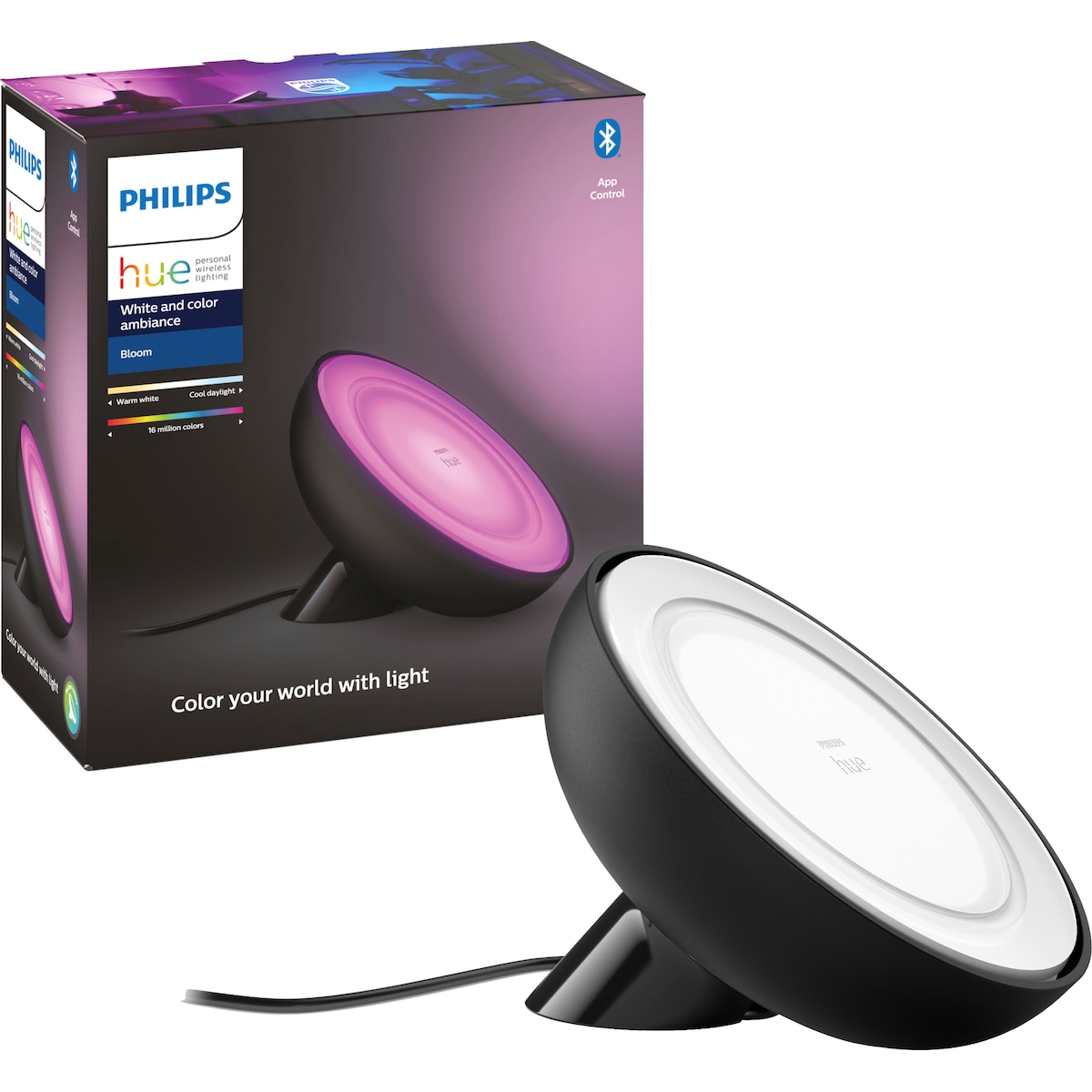 Philips Hue Bloom LED-lampe (sort)