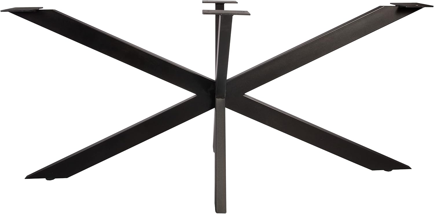 SAM Baumkantentisch 300 x 100 cm Polly, Epoxidharz-Adern in Schwarz, Akazienholz massiv + naturfarben, Esstisch mit Spider-Eisengestell Schwarz, Tischplatte 26 mm, echte Baumkante