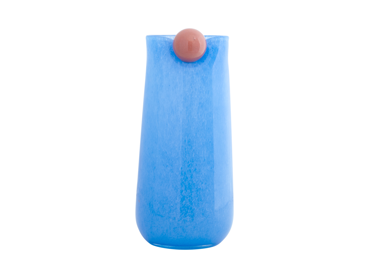 Vase Bolita glass large soft blue w. soft orange