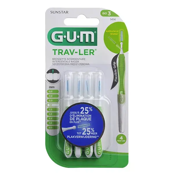 Escova interdental Gum Trav Ler 1,1 mm, 4 unidades