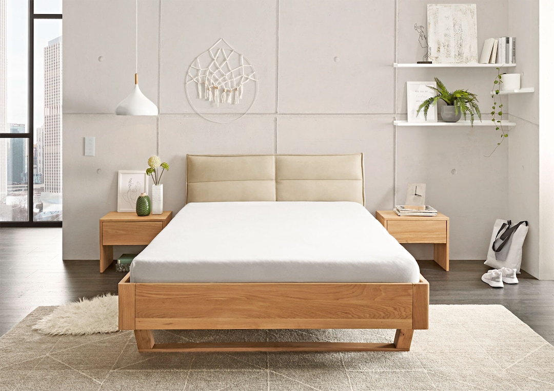 Bettgestell Tjark 140 x 200 cm Eiche massiv