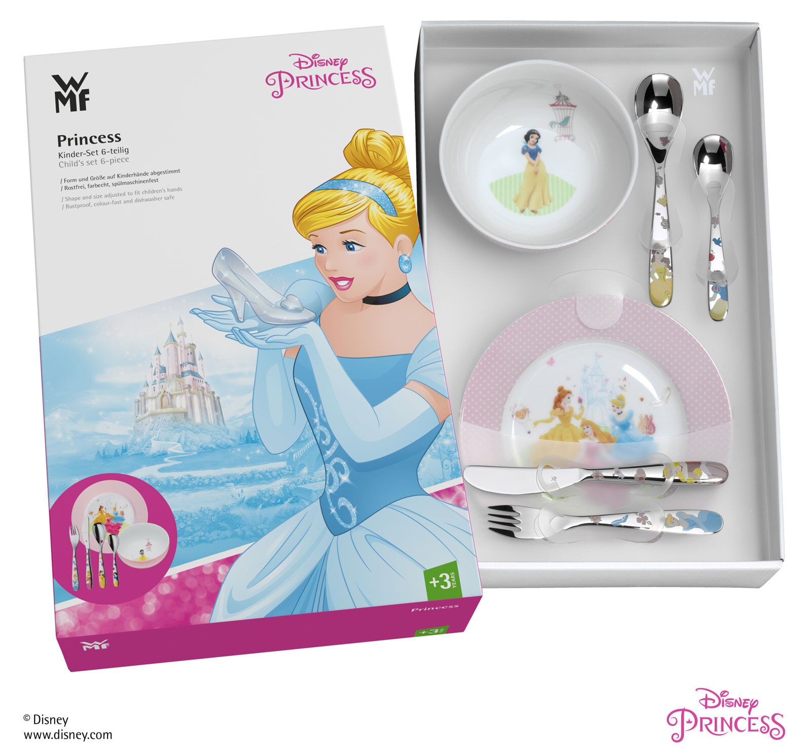 WMF Kindergeschirrset mit Besteck DISNEY PRINCESS 6-teilig