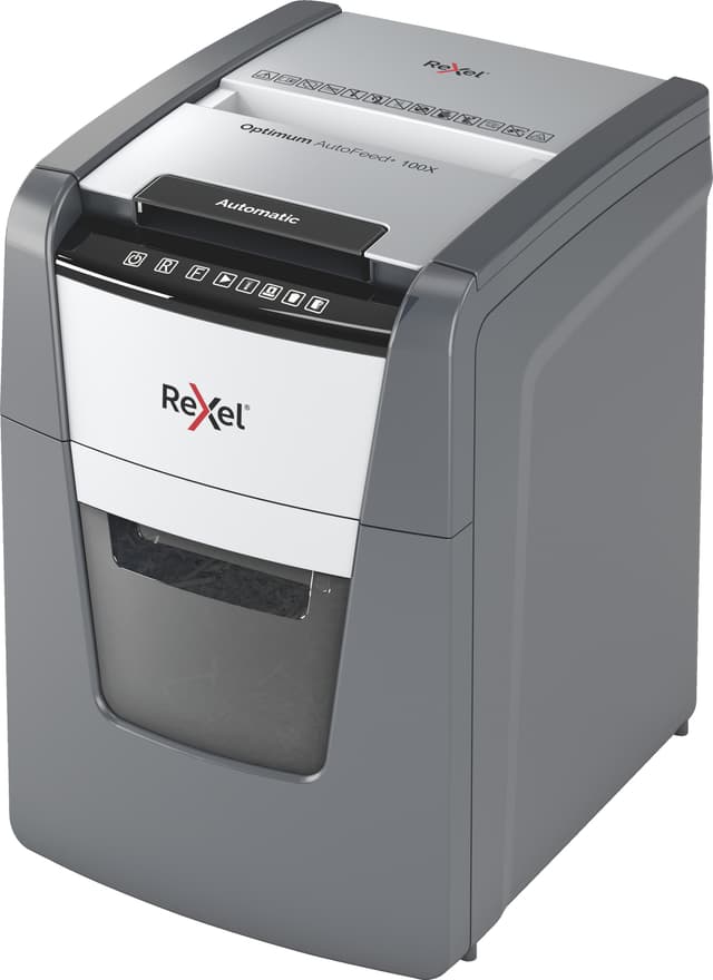 Rexel Optimum AutoFeed+ 100X tværskåret makulator