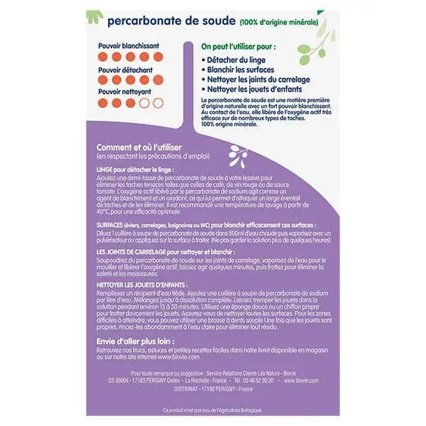 Biovie Percarbonate de soude, détache & blanchit 700g