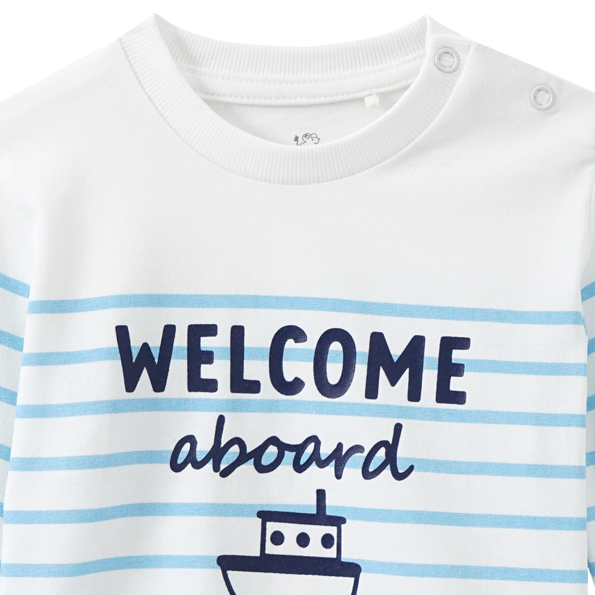 Topomini Baby Langarmshirt mit Streifen weiss / hellblau